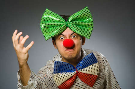 Funny clown with red noseの写真素材