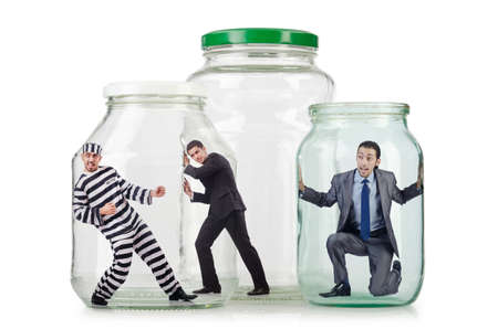 People trapped in the glass jarの写真素材