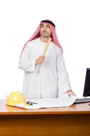 Arab man working in the officeの写真素材
