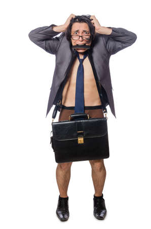 Funny man in business conceptの写真素材