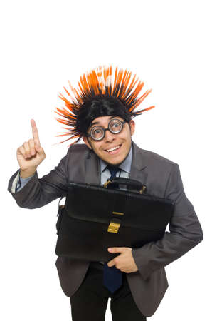 Funny man with mohawk hairstyleの写真素材