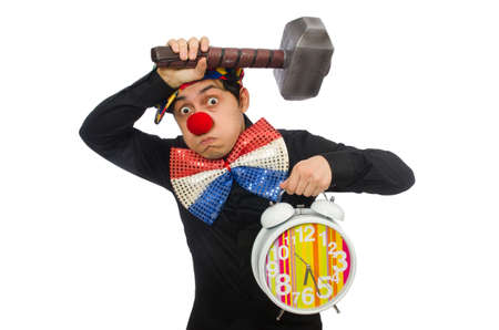 Funny clown isolated on whiteの写真素材
