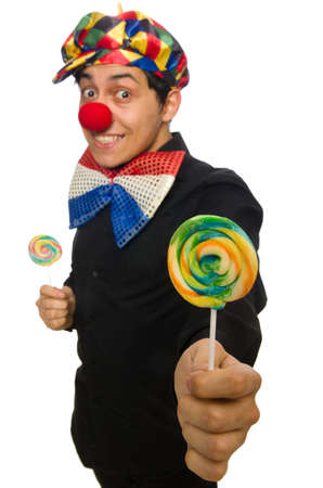 Funny clown isolated on whiteの写真素材
