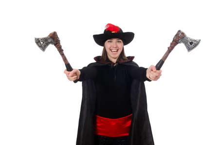 Woman pirate isolated on white