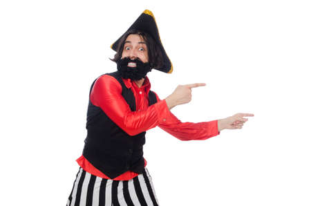Funny pirate isolated on the whiteの写真素材