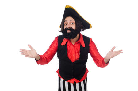 Funny pirate isolated on the whiteの写真素材