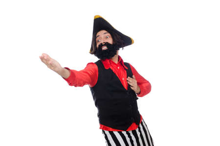 Funny pirate isolated on the whiteの写真素材