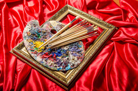 Artist palette in art conceptの写真素材