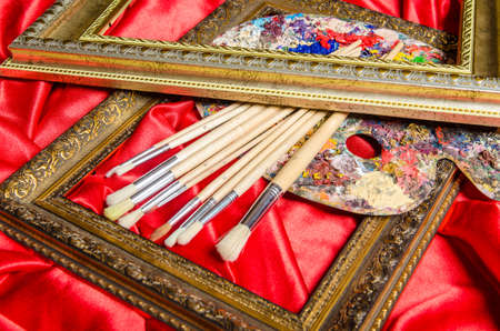 Artist palette in art conceptの写真素材