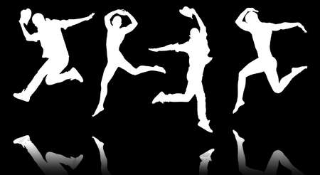 Silhouettes of dancers in dancing conceptの写真素材