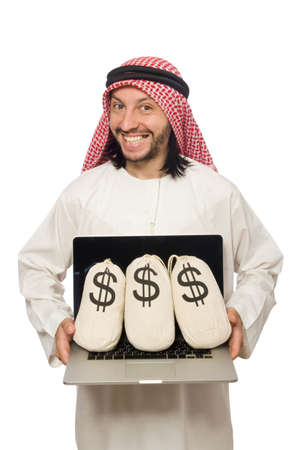 Arab businessman isolated on whiteの写真素材