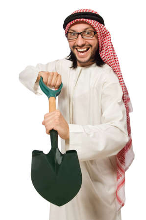 Arab businessman isolated on whiteの写真素材