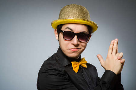 Funny man with vintage hat