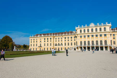 Vienna - OCTOBER 14: Schonbrunn Palace on October 14 in Vienna, Austria. Schonbrunn Palace building is one of the most popular tourist attractions in Viennaのeditorial素材