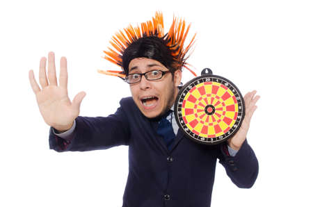 Funny man with mohawk hairstyleの写真素材