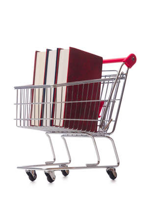 Education concept with books on whiteの写真素材