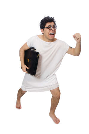 Funny man suffering from mental disorderの写真素材