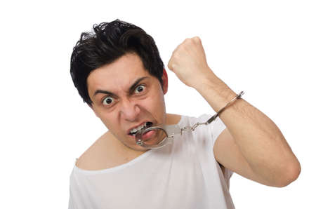Funny man suffering from mental disorder