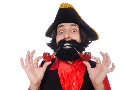 Funny pirate isolated on the white