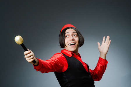 Man wearing red fez hatの写真素材