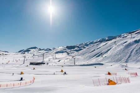 Winter mountains in Gusar region of Azerbaijanの写真素材