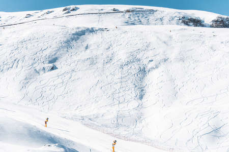 Winter mountains in Gusar region of Azerbaijanの写真素材