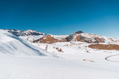 Winter mountains in Gusar region of Azerbaijan