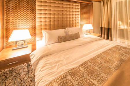 Hotel room with modern interiorの写真素材