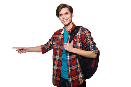 Funny student isolated on white