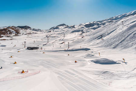 Winter mountains in Gusar region of Azerbaijanの写真素材