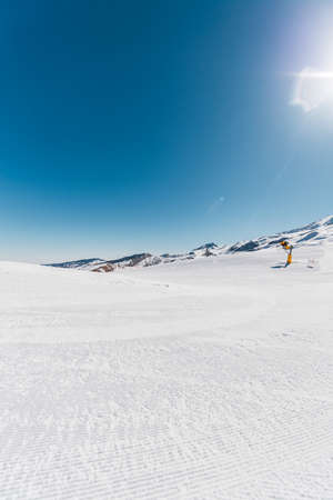 Winter mountains in Gusar region of Azerbaijanの写真素材