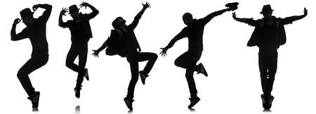 Silhouettes of dancers in dancing conceptの写真素材