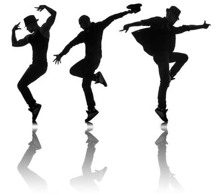 Silhouettes of dancers in dancing conceptの写真素材