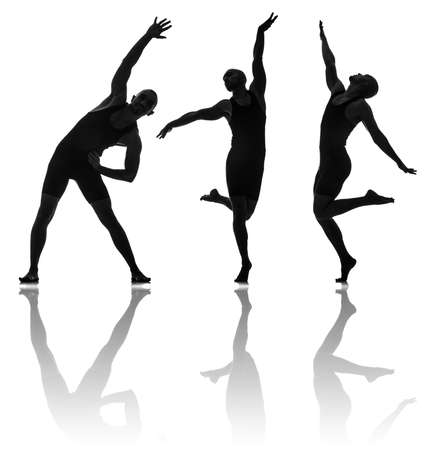 Silhouettes of dancers in dancing conceptの写真素材