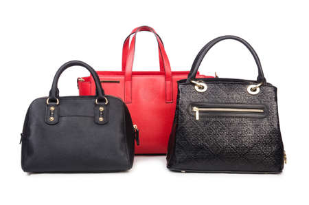 Woman bag isolated on the whiteの写真素材