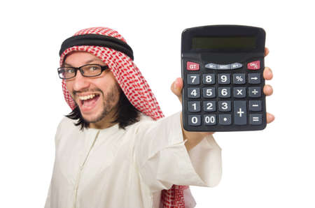 Arab businessman isolated on whiteの写真素材