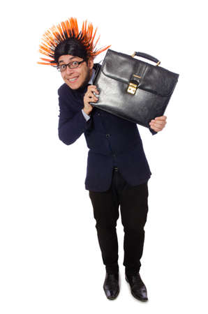 Funny man with mohawk hairstyleの写真素材