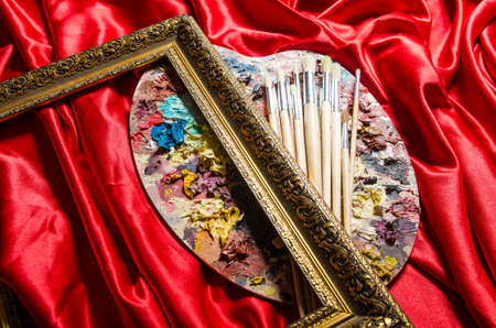 Artist palette in art conceptの写真素材