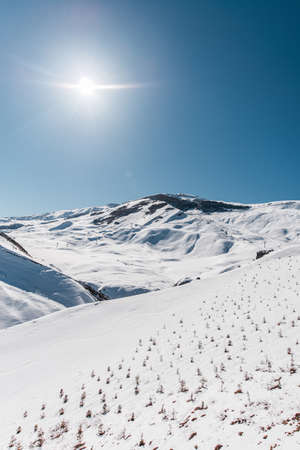 Winter mountains in Gusar region of Azerbaijan