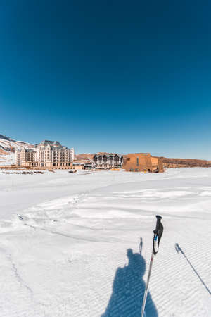 Shahdag - FEBRUARY 8, 2015: Tourist Hotels  on February 8 in Azerbaijan, Shahdag. Shahdag has become a popular tourist destination for skiing in Azerbaijan.のeditorial素材