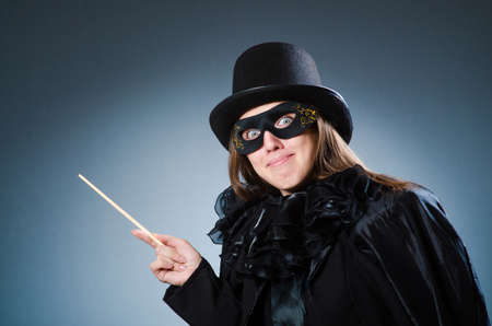 Woman magician in funny conceptの写真素材