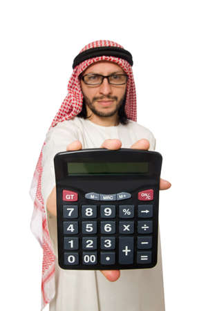 Arab businessman isolated on whiteの写真素材