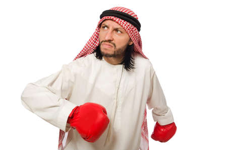 Arab businessman isolated on whiteの写真素材