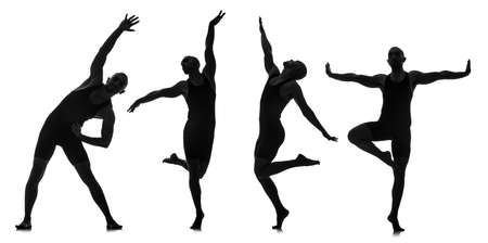Silhouettes of dancers in dancing conceptの写真素材