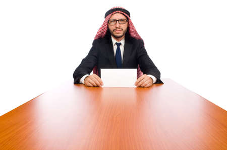 Arab businessman isolated on whiteの写真素材