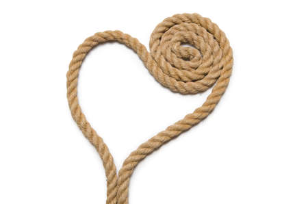 Rope in the shape of heartの写真素材