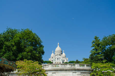 Basilique du Sacre Coeur church in Parisの写真素材