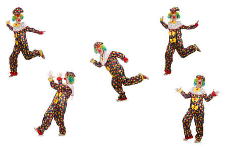 Set of clown photos isolated on whiteの写真素材