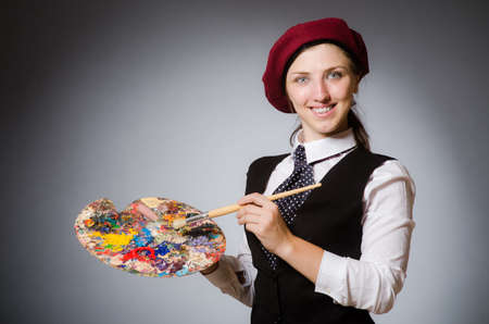 Woman artist in art conceptの写真素材