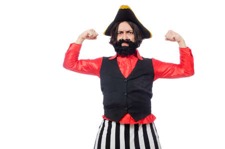 Funny pirate isolated on the whiteの写真素材